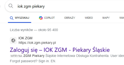 Zgłoszenia niedostępności serwisu IOK