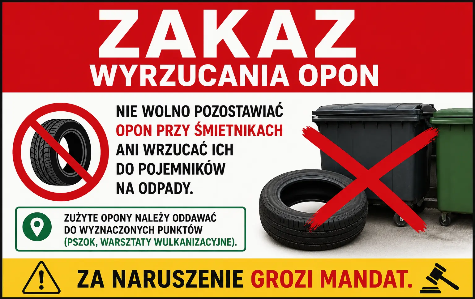 Zakaz wyrzucania opon